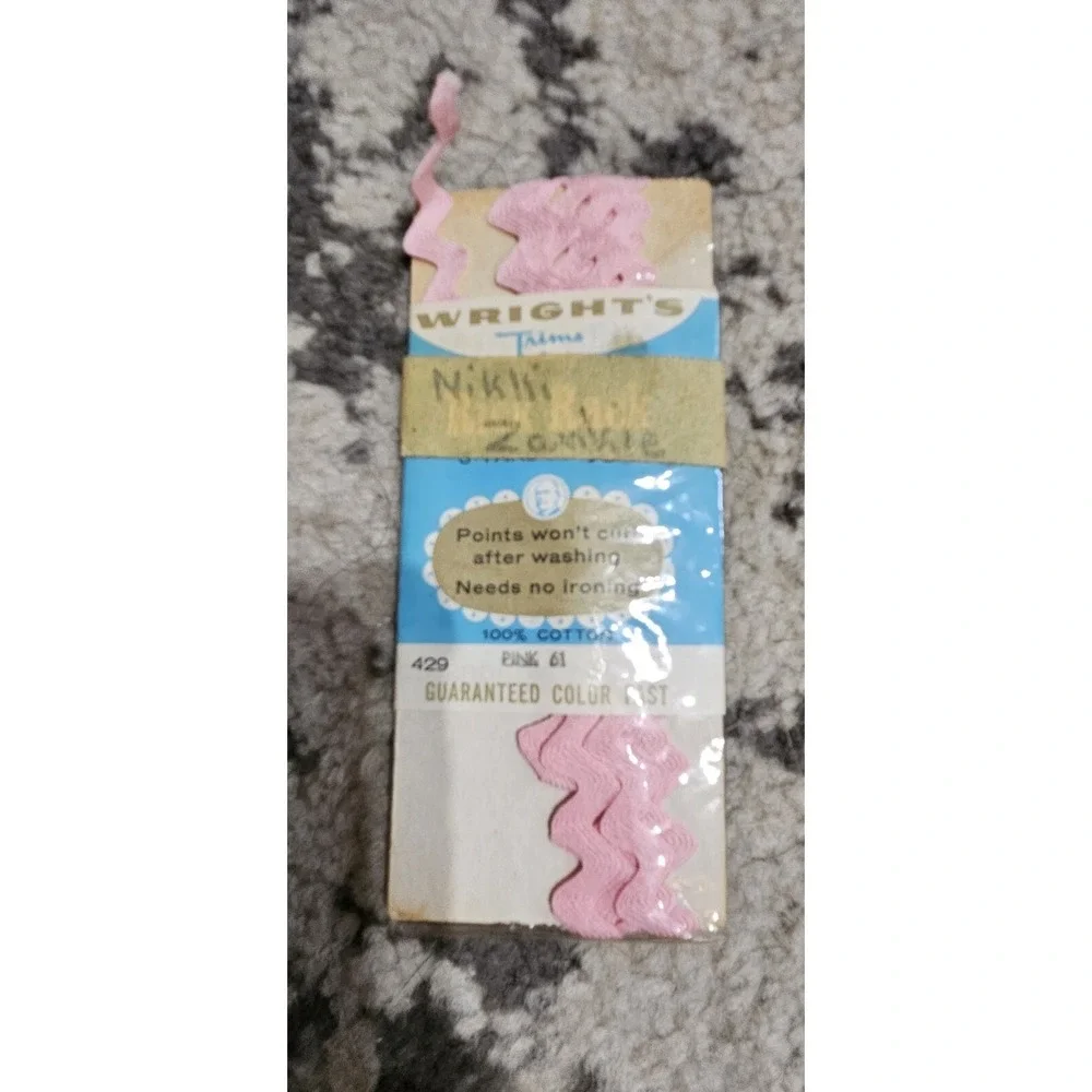 Vintage 50s Pink Bias Tape Sewing Trim Lot of 6